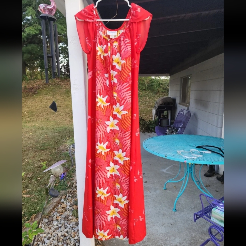 Vintage Royal Palm Hawaii Floral Dress